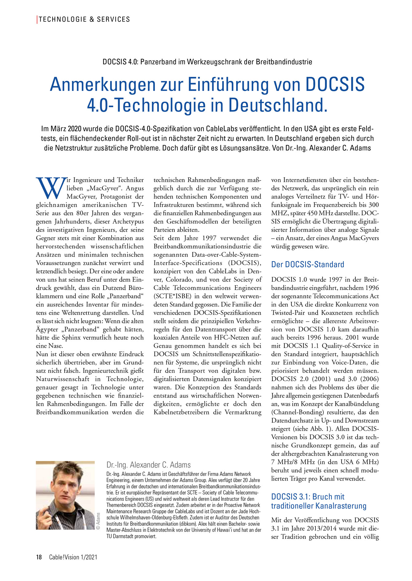 AXP SYSTEMS ENGINEERING - Cable!Vision 1/2021